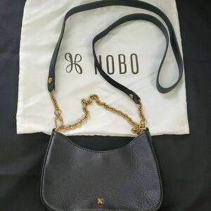 NOBO Black Shoulder Bag with Gold Chain